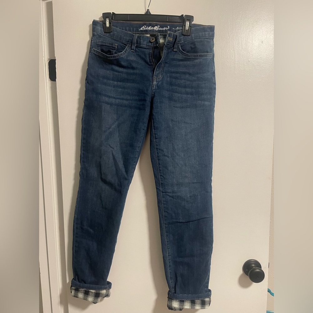 Eddie Bauer Flannel Lined Boyfriend Jeans